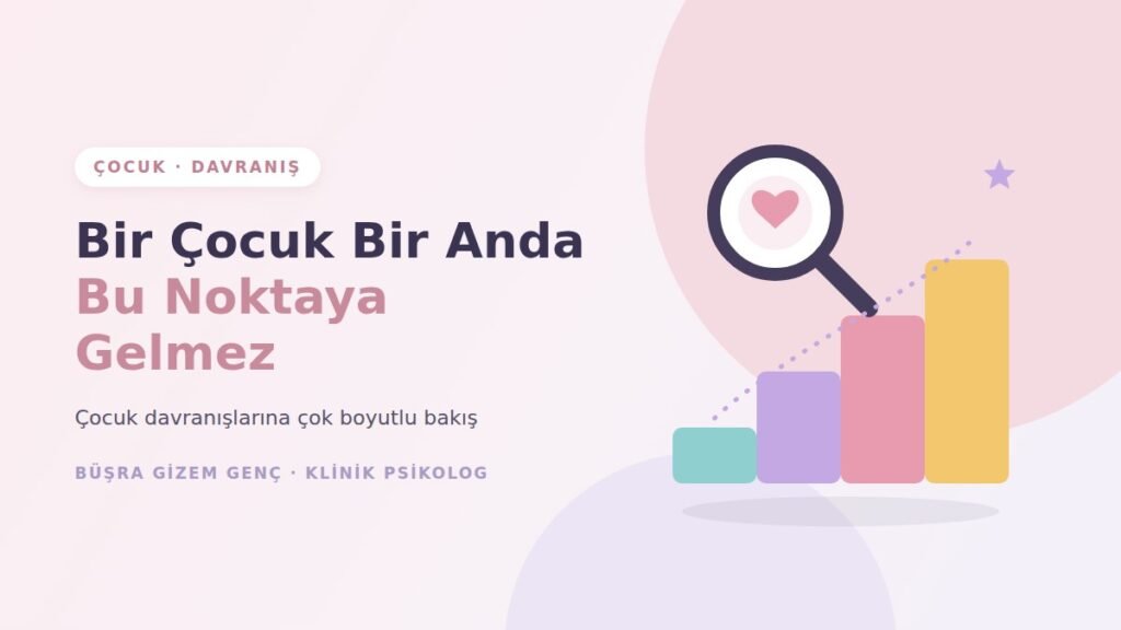 Büyüteç ve basamaklar ile çocuk davranışlarına çok boyutlu bakış illüstrasyonu