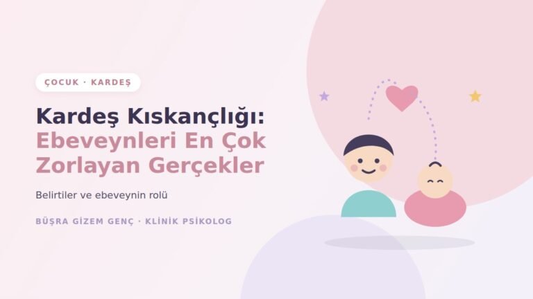 Büyük çocuk ve bebek kardeş arasında kalp ile kardeş kıskançlığı illüstrasyonu