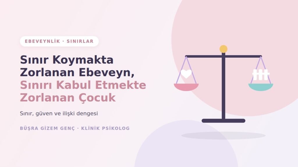 Denge terazisi ile ebeveyn ve çocuk arasında sınır dengesi illüstrasyonu