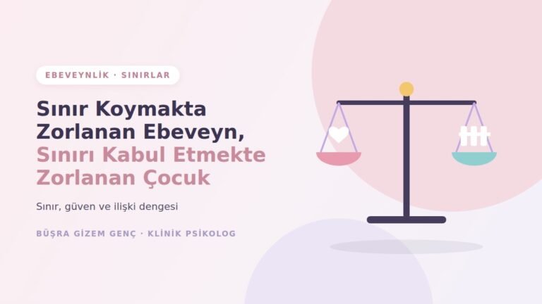 Denge terazisi ile ebeveyn ve çocuk arasında sınır dengesi illüstrasyonu